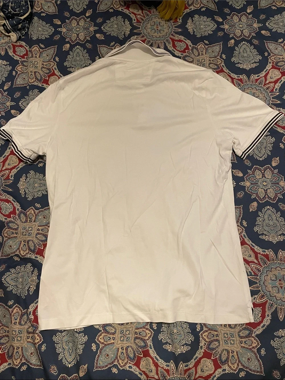 Banana Republic White Polo with Black Contrast Trim